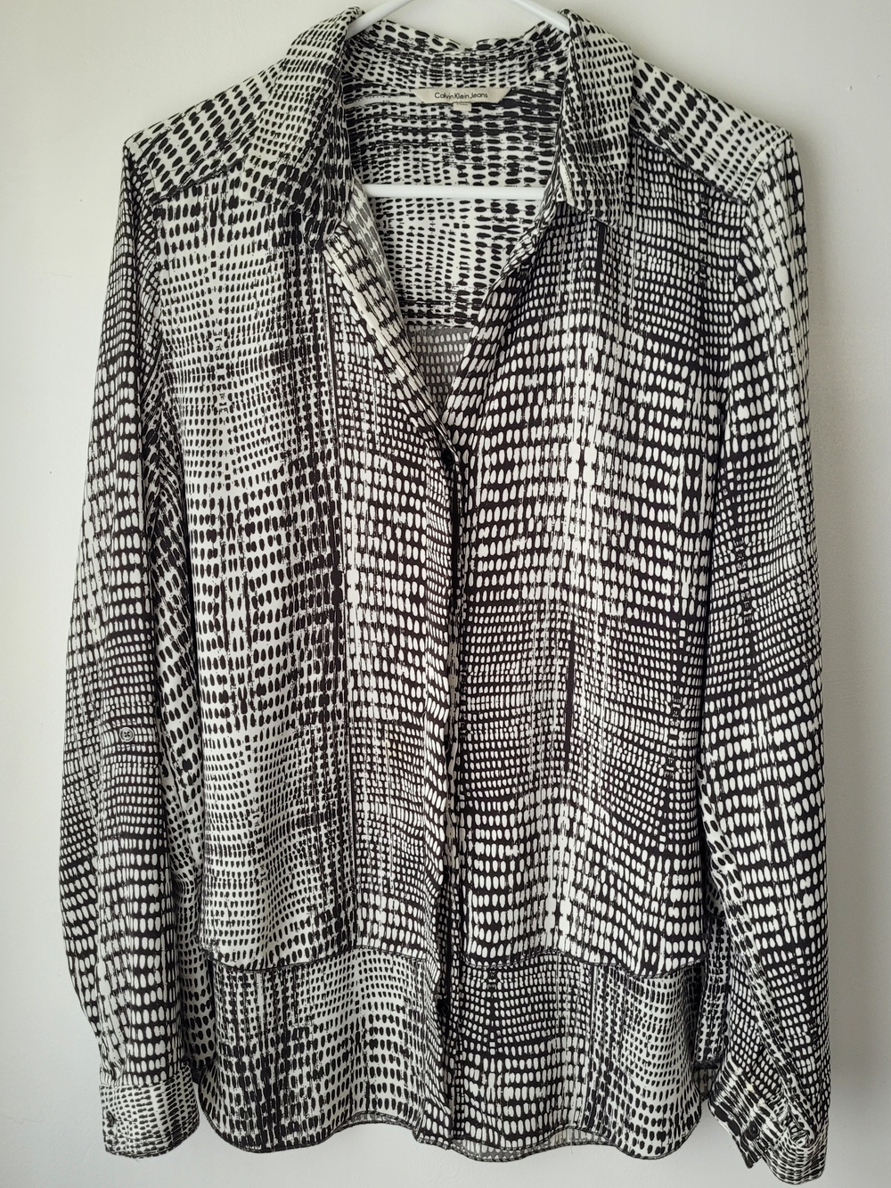 Calvin Klein Jeans Monochrome Grid-Spot Shirt Size L